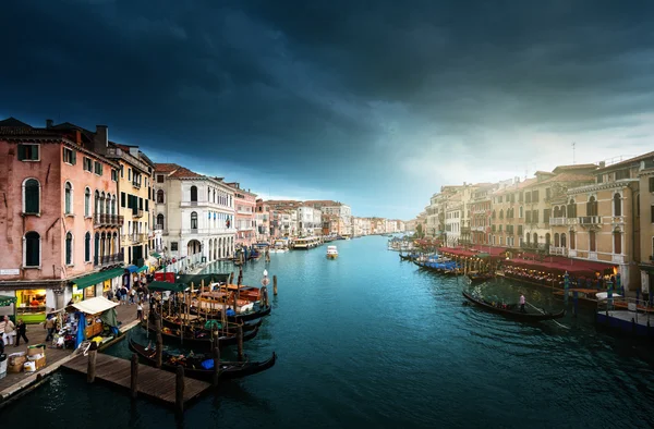 Canal Grande i solnedgången, Venedig, Italien — Stockfoto