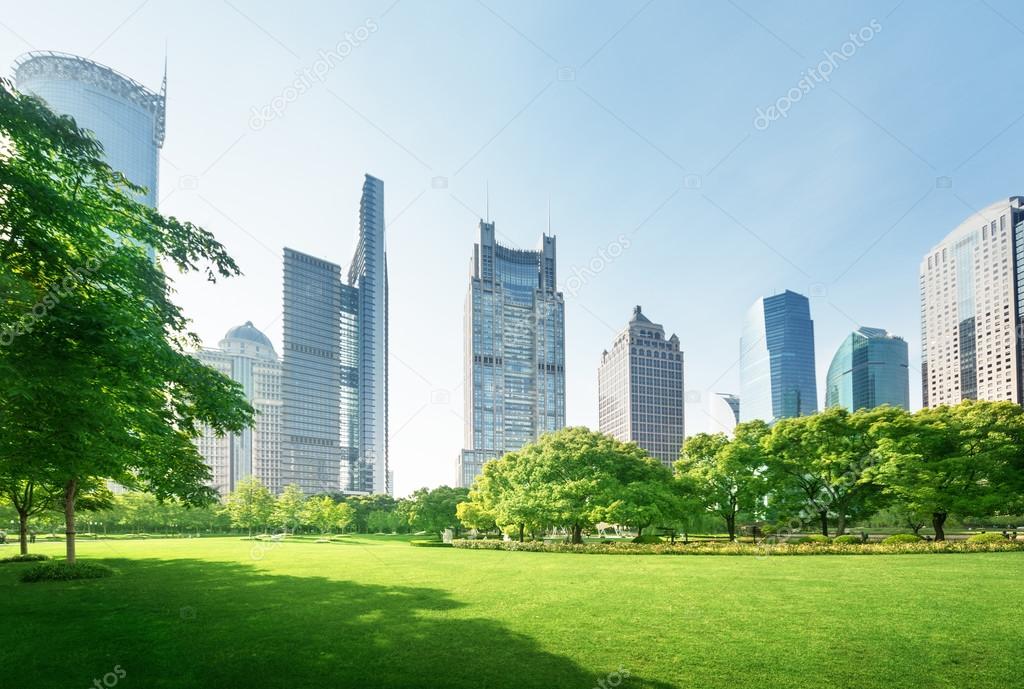 park in lujiazui financial center, Shanghai, China