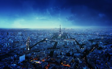 Gün batımında, Fransa Paris manzarası