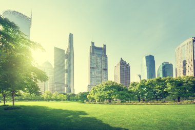 Lujiazui finans merkezine park et, Şangay, Çin