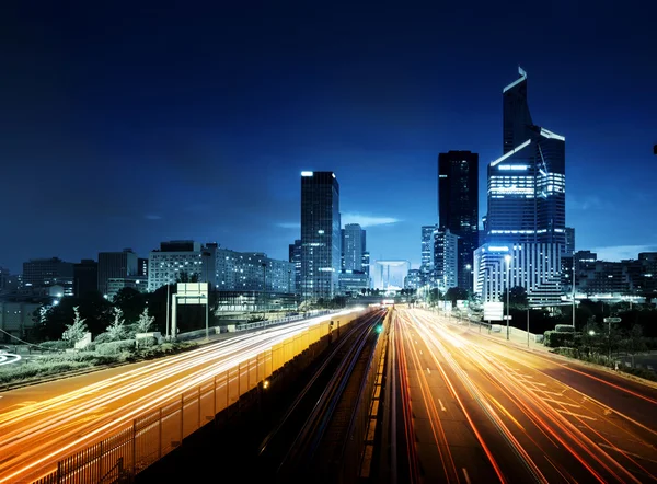 Parijs Ladefense op zonsondergang tijd, Frankrijk — Stockfoto