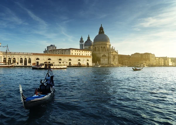 Basilica di Santa Maria della Salute al tramonto, Venezia, Italia — Foto Stock