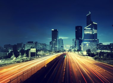 Günbatımı zamanı, Fransa Paris Ladefense