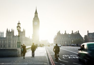 Westminster Köprüsü'nde günbatımı, Londra, İngiltere