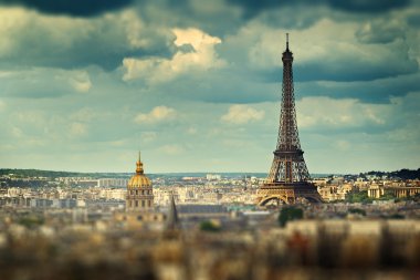 Eyfel Kulesi (tilt shift etkisi), Paris, Fransa 