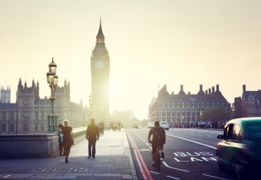 Westminster Köprüsü'nde günbatımı, Londra, İngiltere