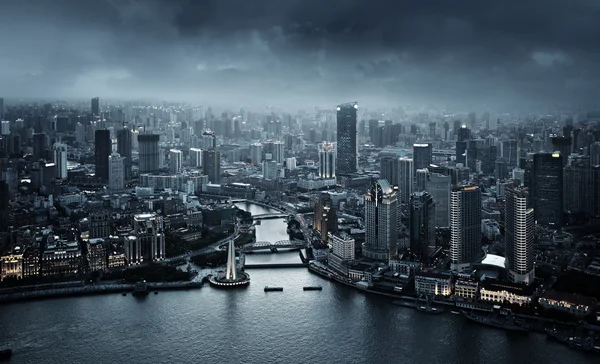 Horizonte de Shanghai al atardecer, China — Foto de Stock