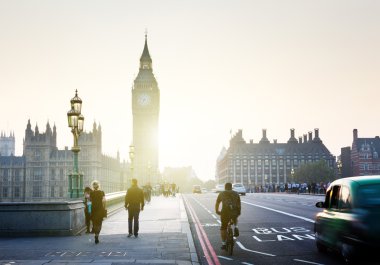 Westminster Köprüsü'nde günbatımı, Londra, İngiltere