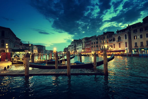 Grand Canal při západu slunce, Benátky, Itálie — Stock fotografie