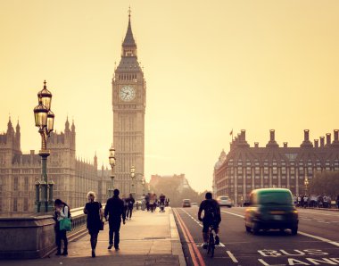 Westminster Köprüsü'nde günbatımı, Londra, İngiltere