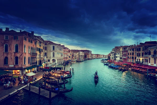 Canal Grande bei Sonnenuntergang, Venedig, Italien — Stockfoto