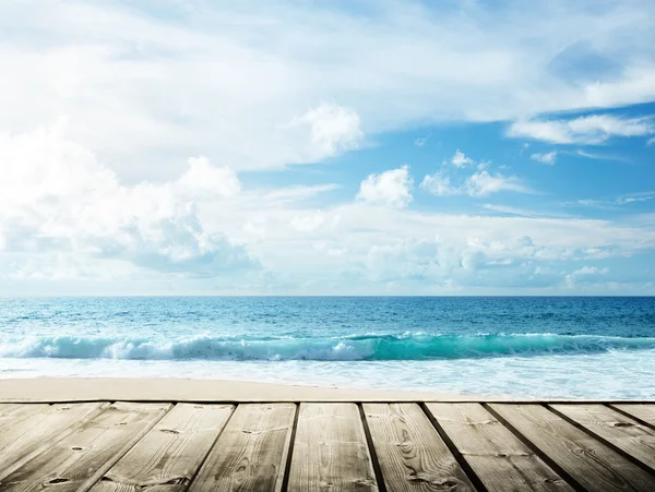 Sea and wooden platform Stock Picture