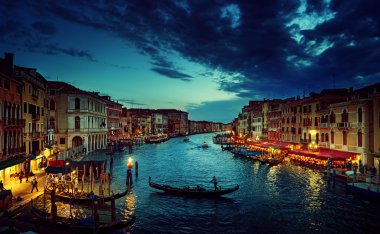 Gün batımında Büyük Kanal, Venedik, İtalya