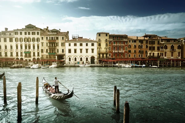 Grand Canal, napsütéses reggel, Velence, Olaszország — Stock Fotó