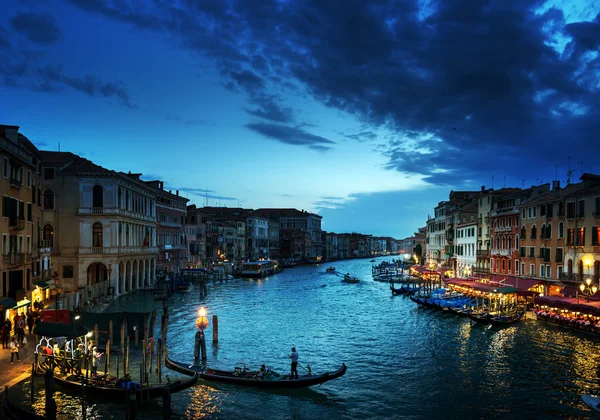 Grand Canal bij zonsondergang, Venetië, Italië — Stockfoto