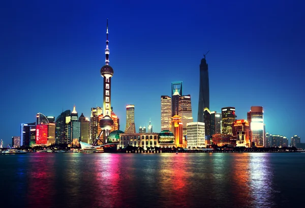 Shanghai bij nacht, china — Stockfoto