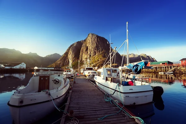 Ηλιοβασίλεμα - Reine, νησιά Lofoten, Νορβηγία — Φωτογραφία Αρχείου