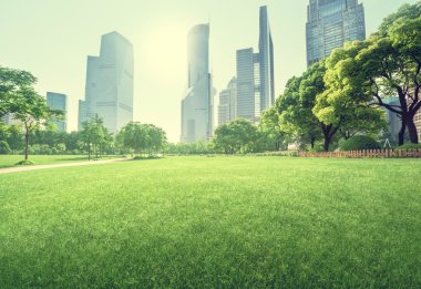 Lujiazui finans merkezine park, Şangay, Çin