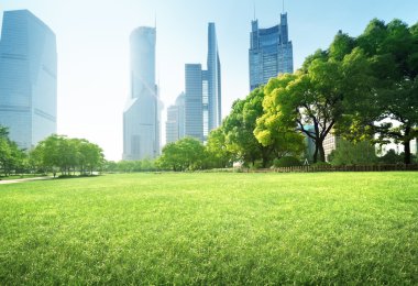 Lujiazui finans merkezine park, Şangay, Çin