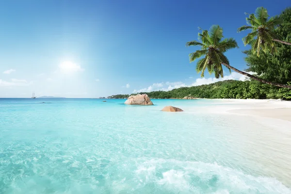 Pláž Anse Lazio na ostrově Praslin, Seychely — Stock fotografie