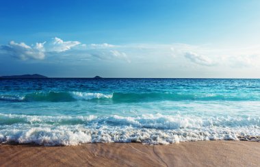 günbatımı zamanı Beach'te Seyşeller
