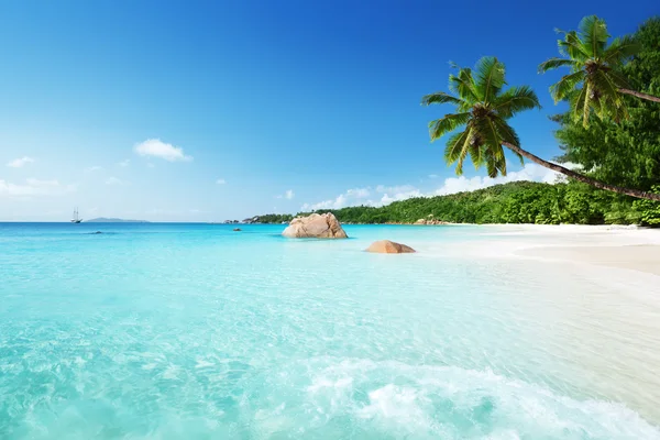 Stranden Anse Lazio på ön Praslin, Seychellerna — Stockfoto