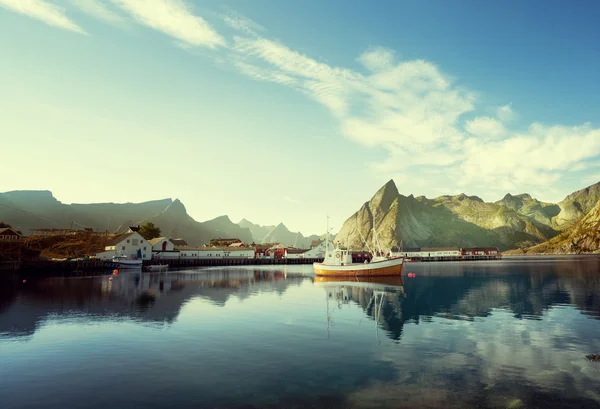 Tramonto - Reine, Isole Lofoten, Norvegia — Foto Stock