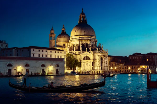 Basilica di Santa Maria della Salute al tramonto, Venezia, Italia — Foto Stock