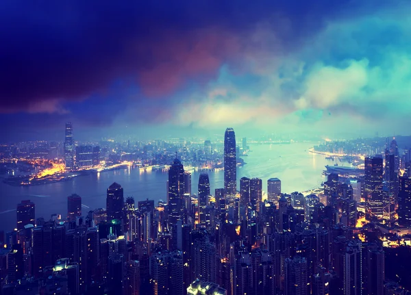 Hong Kong dalla vetta Victoria — Foto Stock