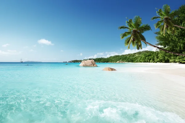 Spiaggia di Anse Lazio sull'isola di Praslin, Seychelles — Foto Stock