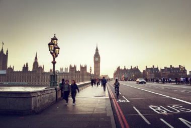 Westminster Köprüsü'nde günbatımı, Londra, İngiltere