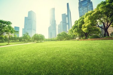 Lujiazui finans merkezine park, Şangay, Çin