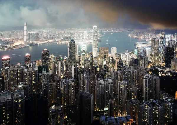 Hongkong från Victoria-toppen — Stockfoto