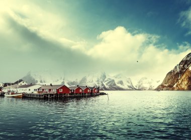 Bahar günbatımı - Reine, Lofoten Adaları, Norveç