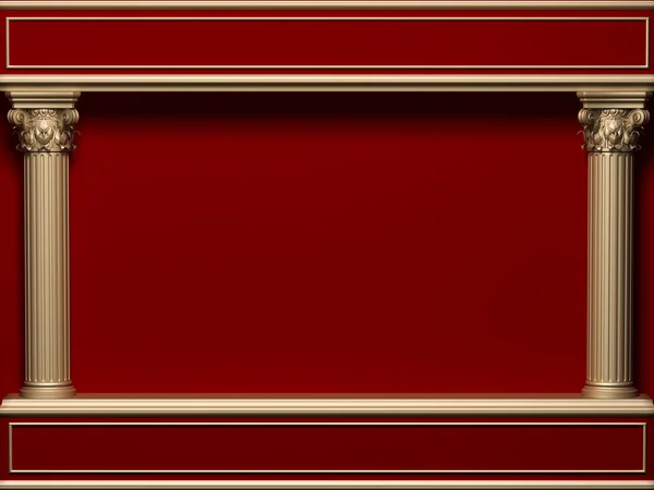 Piliers corinthiens classiques rouges Arc. 3d rendu . Images De Stock Libres De Droits
