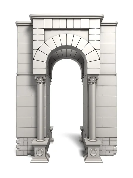 Classic ancient building exterior element, isolated. — Stock Photo, Image