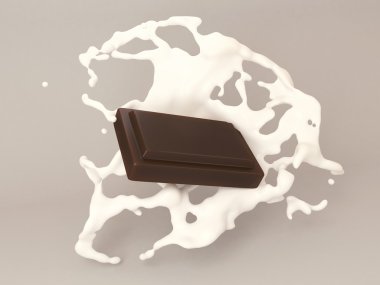 Çikolatalı süt Splash parçasında