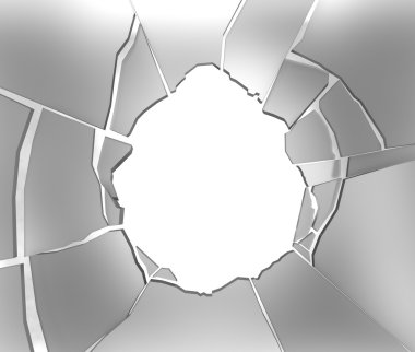 Kırık cam arka plan. 3D render