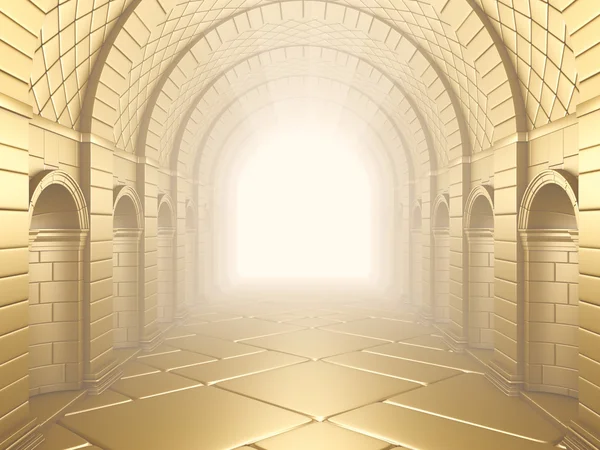 Parlak altın Vintage sütun tünel