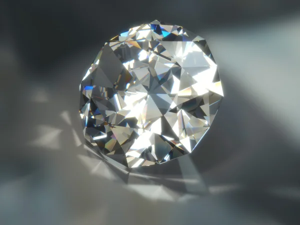 Glänzender Diamant mit ätzenden Lichtstrahlen — Stockfoto