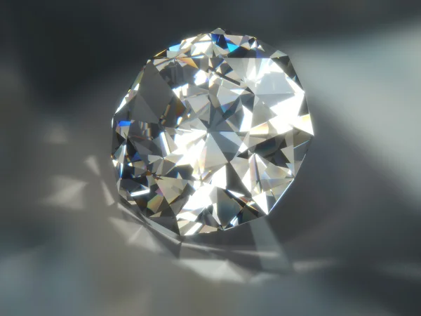 Glänzender Diamant mit ätzenden Lichtstrahlen lizenzfreie Stockfotos
