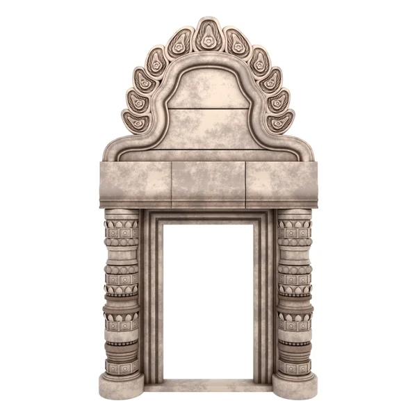 Traditional Indian Column Arc Isolated on White — Stock Photo, Image