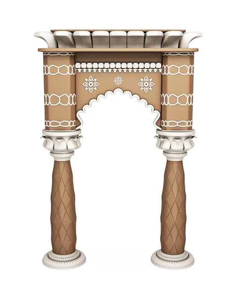 Arc traditionnel de colonne asiatique isolé sur blanc — Photo