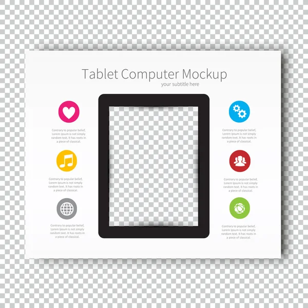 Modelo de apresentação do tablet do dispositivo Mockup infográfico, design de layout de negócios, estilo moderno . — Vetor de Stock