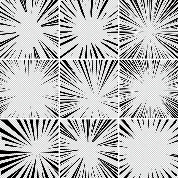 Çizgi roman süper kahraman pop sanat tarzı siyah beyaz radyal çizgiler arka plan. Manga ya da anime hız çerçeve.