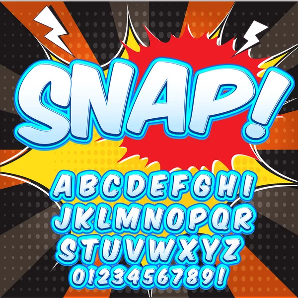 Yaratıcı yüksek detay komik yazı tipi. Alfabe tarzında bir çizgi roman, pop art.