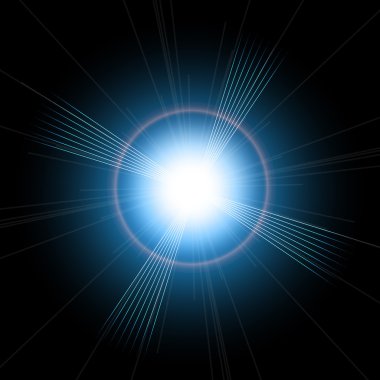 Güzel parlak mercek parlaması. Işık efektleri Flash. Lens flare ve bokeh etkisi ile yıldız