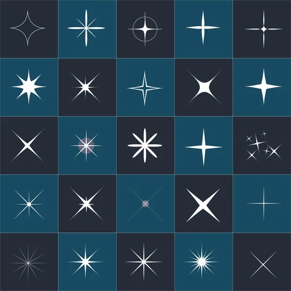 Indsamling af gnistre vektor. Sparkles hvide symboler. Sparkle stjerne. Symboler funklende stjerner . – Stock-vektor