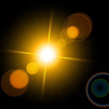 Güzel parlak mercek parlaması. Işık efektleri Flash.