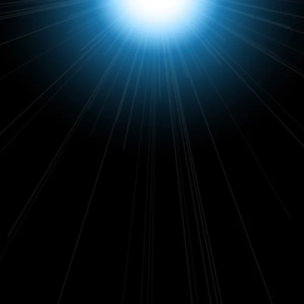 Sun flash with rays and spotlight. Light effect, sun rays, beams on black background — Stock Vector